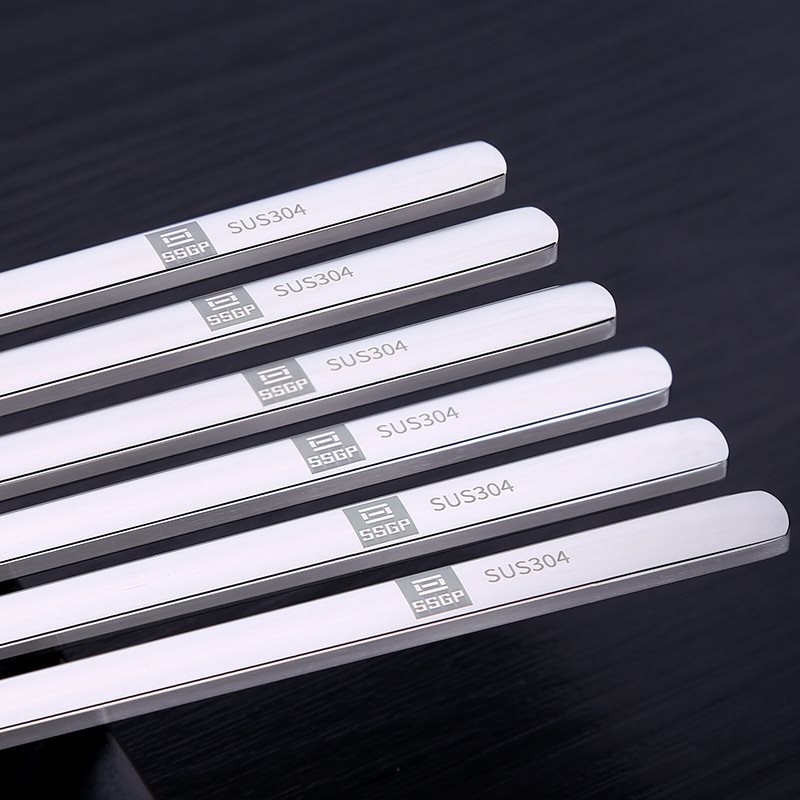Creative flat household 304 square Korean chopsticks solid household tableware Korean 304 Stainless steel chopsticksin the Kitchen/Cooking utensils , Cooking utensils , Tool , A full set of kitchen knives category - from Buy2taobao.com to provide professional Taobao agent buy service