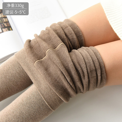 1500D仿羊羔绒！打底袜女冬加厚加绒微压显瘦条纹连脚连裤袜踩脚