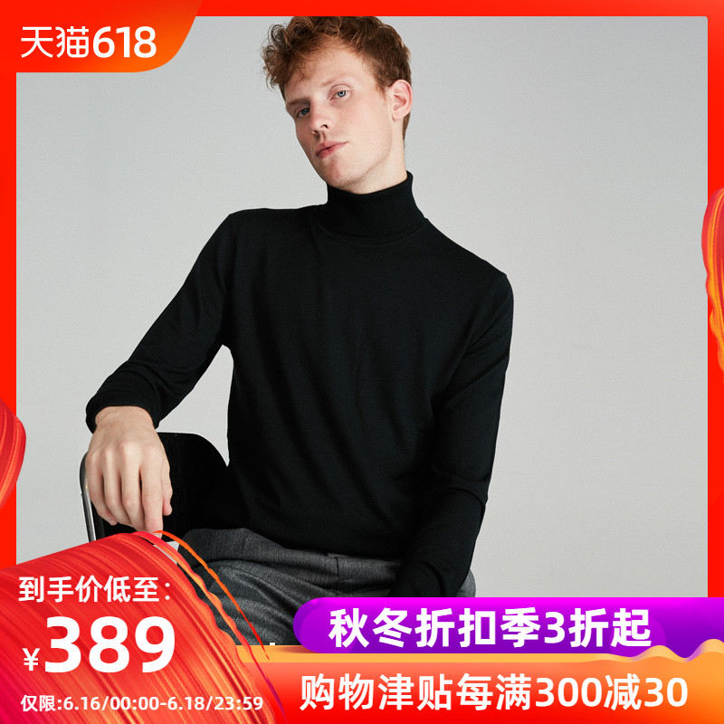 FULL MONTY18 gold wool Sweater black High collar Plain business affairs leisure time Long sleeve sweaterin the Men's clothing, Knitwear/Sweaters category - from Buy2taobao.com to provide professional Taobao agent buy service