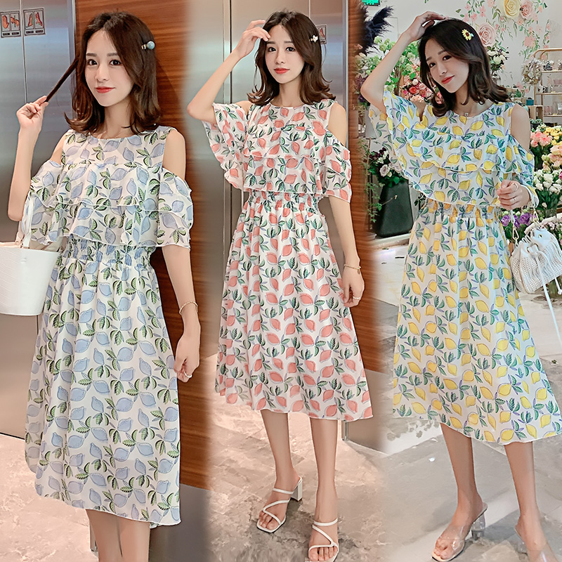2019 summer Broken flowers pregnant woman Chiffon Dress Mid length version Paige skirt Easy lactation Summer wear nurse jacketin the Maternity/Maternal supplies/Nutrition , Maternity , Dress category - from Buy2taobao.com to provide professional Taobao agent buy service