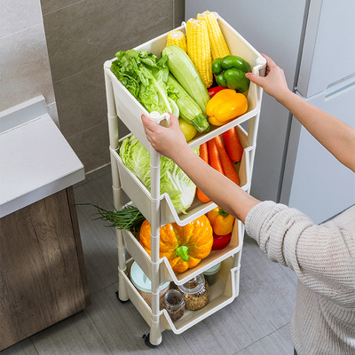 厨房置物架蔬菜收纳架落地多层果蔬架子家用神器菜架可移动小推车