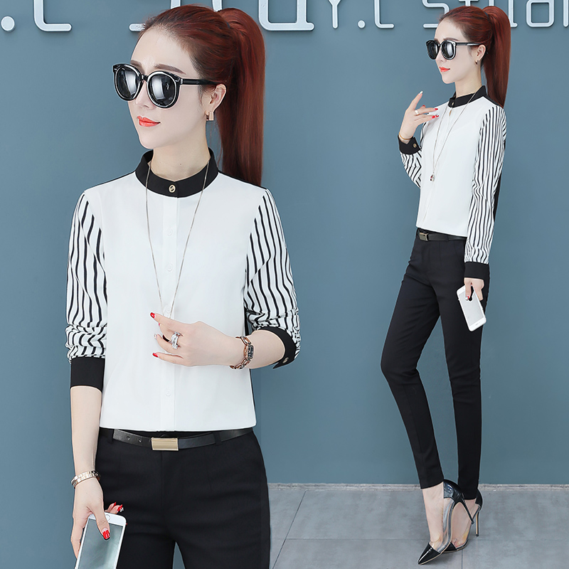 spring clothes Long sleeved shirt 2019 new pattern fashion Versatile have cash less than that is registered in the accounts Self cultivation Blouse lady temperament Chiffon shirt jacketin the Women's clothing/Boutique , Shirt category - from Buy2taobao.com to provide professional Taobao agent buy service