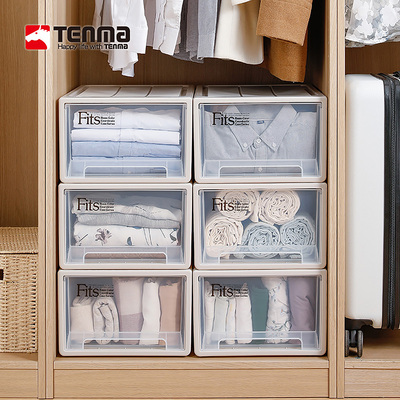 【薇娅推荐】tenma日本天马株式会社抽屉式收纳箱塑料整理箱3个装