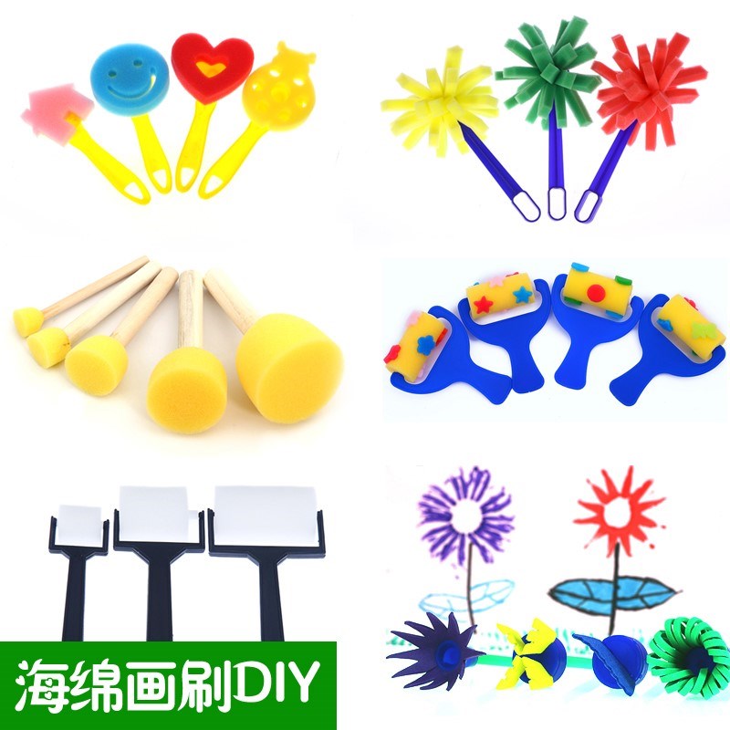 海绵模板画画工具儿童绘画套装涂鸦小孩彩色美术泡沫棒专用滚筒|msdalam kategori Toy/bayi/teka-teki/blok bangunan/model, bekalan lukisan, berus/berus - dari Buy2taobao.com untuk memberikan perkhidmatan ejen Taobao profesional membeli