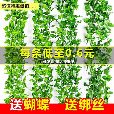仿真葡萄叶假花藤条藤蔓植物树叶绿叶水管道吊顶装饰塑料绿萝缠绕