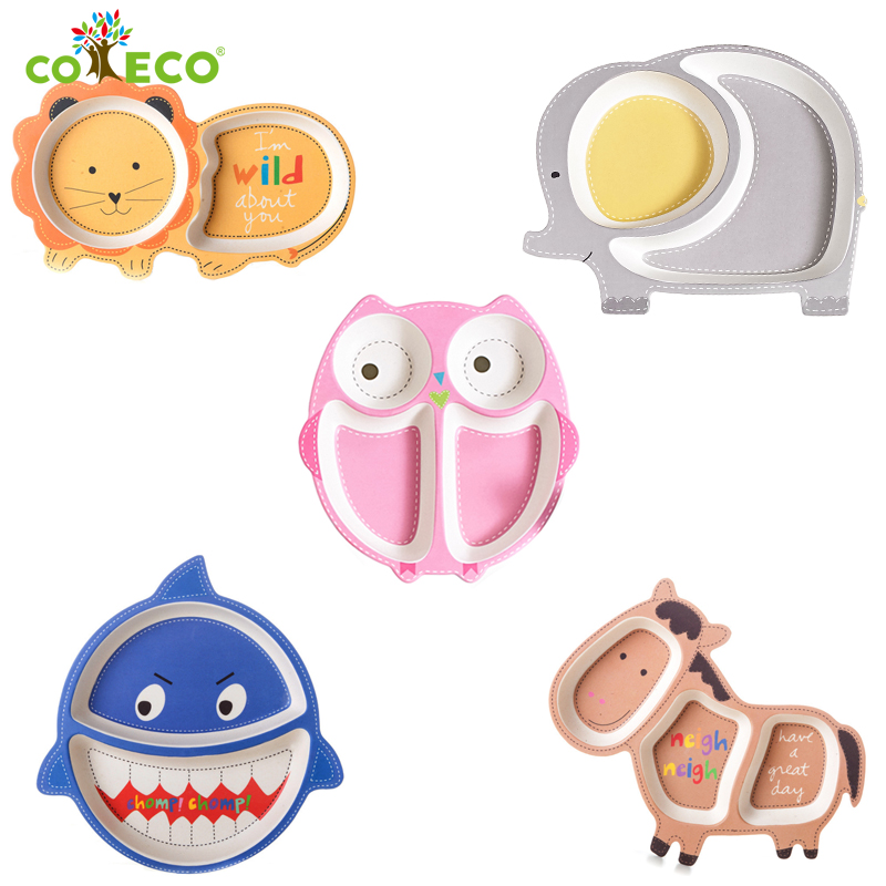 coeco/可爱客 环保植物竹纤维儿童卡通餐盘创意分格菜饭盘子餐具|msdalam kategori lampin/Xihu/makan/push pelarik, cawan/pinggan mangkuk/Grind/aksesori, pinggan mangkuk kanak-kanak - dari Buy2taobao.com untuk memberikan perkhidmatan ejen Taobao profesional membeli