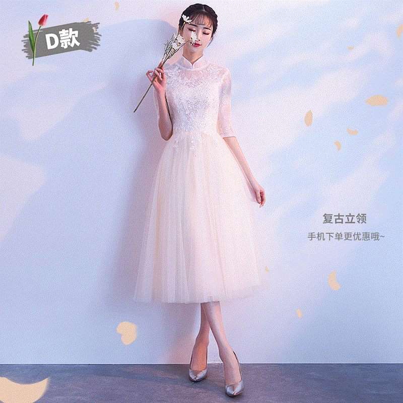 伴娘礼服女2019春季新款韩式婚礼闺蜜装灰色伴娘裙姐妹团长款修身在类目 女装/女士精品, 婚纱/旗袍/礼服, 礼服/晚装中 - 来自Buy2taobao.com提供专业的淘宝代购服务