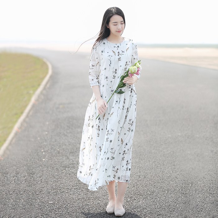 Original design Women's wear Cotton and hemp Chinese style Chinese style printing Ramie Retro Pendulum Fold Loose dressin the Women's clothing/Boutique , Costume/National costume/Stage costumes , Costume/Chinese clothing , Jacket category - from Buy2taobao.com to provide professional Taobao agent buy service
