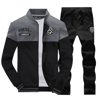 卫衣男士秋冬季2019新款韩版潮流加绒运动套装男学生休闲外套男装