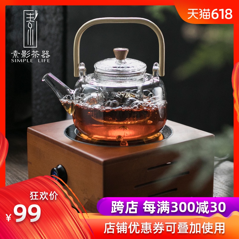 素影 煮茶电陶炉小型台式烧水器耐高温玻璃水壶一壶六杯茶具套装在类目 餐饮具, 茶具, 功夫茶具中 - 来自Buy2taobao.com提供专业的淘宝代购服务