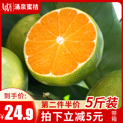 临海涌泉蜜桔当季早熟青皮桔子黄岩蜜桔新鲜酸甜孕妇水果带箱5斤