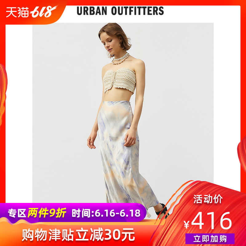 Urban outfitters独家缎质淡雅印象长裙 气质扎染印花修身半身裙|msdalam kategori Butik wanita / wanita, skirt - dari Buy2taobao.com untuk memberikan perkhidmatan ejen Taobao profesional membeli