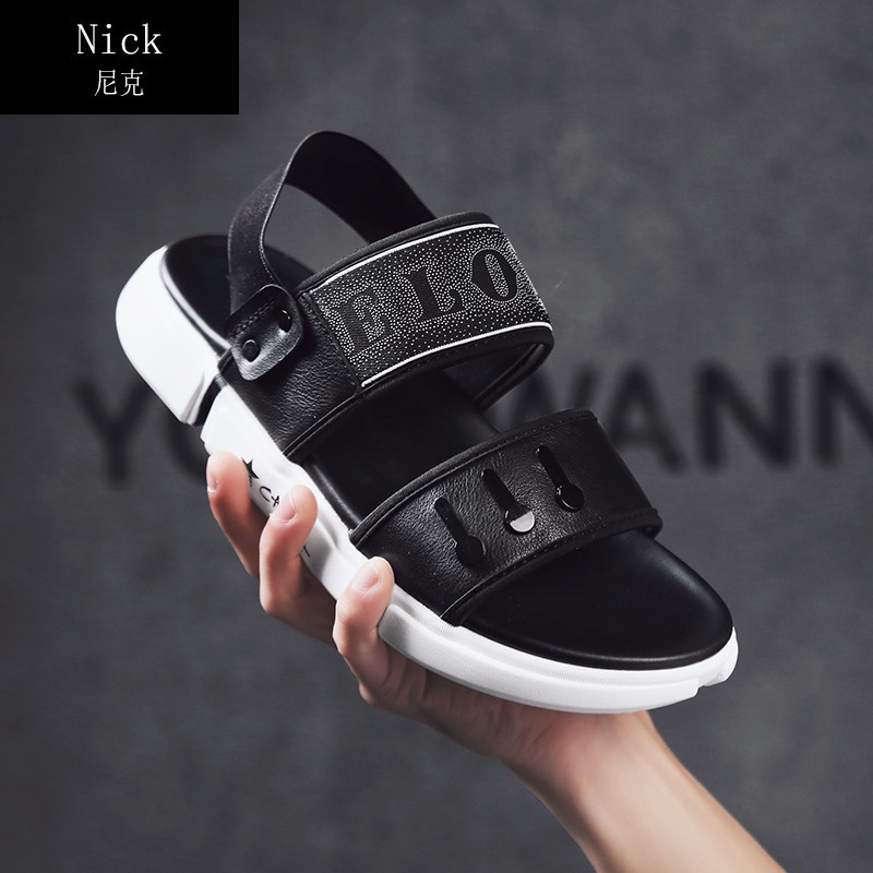 Nick2019夏季运动凉鞋男韩版时尚厚底真皮轻便罗马鞋防滑沙滩鞋在类目 流行男鞋, 凉鞋中 - 来自Buy2taobao.com提供专业的淘宝代购服务