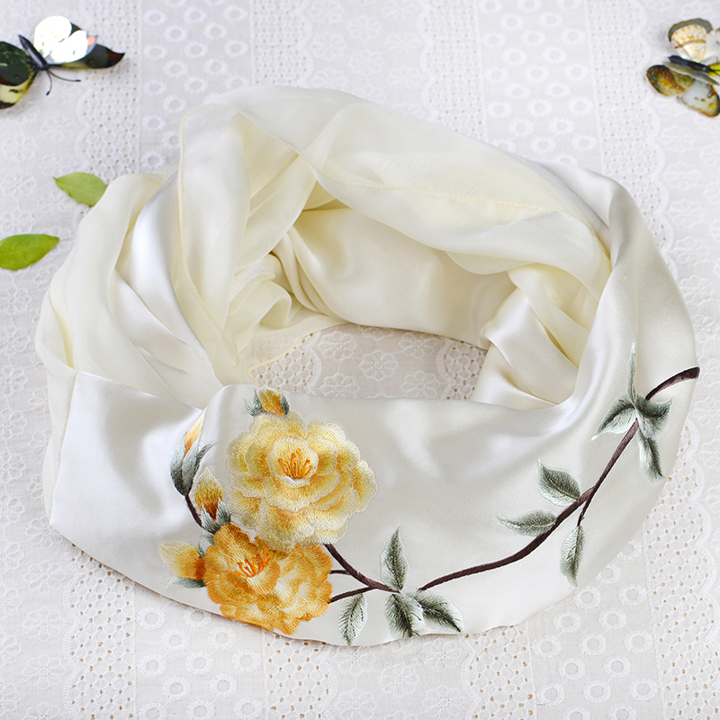 Suzhou embroidery silk Embroidery scarf characteristic go abroad gift Accessories Four seasons Versatile Embroidery Real silk scarf Sandy beachin the Accessories/Leather belt/Hat/Muffler , Muffler/Scarves/Shawl category - from Buy2taobao.com to provide professional Taobao agent buy service