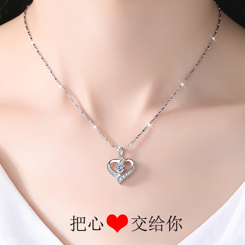 999純銀項鏈女士鎖骨鏈簡約吊墜銀飾品首飾送女友生日禮物聖誕節在類目 飾品/流行首飾/時尚飾品新, 項鍊中 - 來自Buy2taobao.com提供專業的淘寶代購服務
