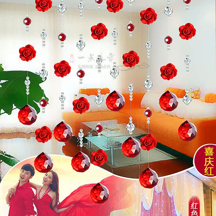 水晶珠帘子家用装饰过道客厅欧式奢华免打孔新款隔断门帘珠链走廊在类目 居家布艺, 窗帘门帘及配件, 珠帘/挂帘中 - 来自Buy2taobao.com提供专业的淘宝代购服务