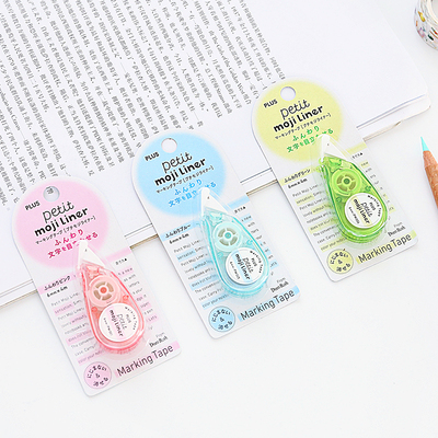 日本Plus普乐士修饰带淡色系列文字重点标记手账 Petit mojiLiner