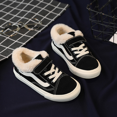 儿童棉鞋女童2019新款冬季加绒毛毛鞋保暖宝宝冬鞋加绒男童二棉鞋