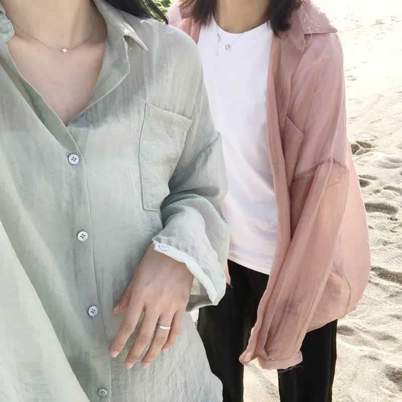 夏装新款韩版宽松轻薄款防晒长袖百搭衬衫上衣女衬衣+吊带小背心|ruв категории плесень играть/Аниме/вокруг/cos/настольные игры, Косплей одежды/реквизит/услуги, Косплей женской одежды - от Buy2taobao.com для оказания профессиональной услуги покупки агента Taobao