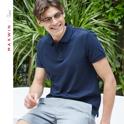 maxwin马威男装纯色速干短袖POLO衫翻领T恤男士半袖半截袖夏季装