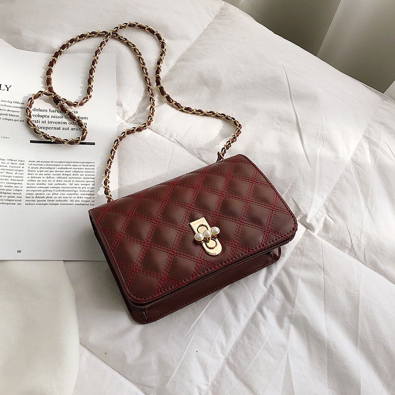 senior Western style Texture Little bag 2019 new pattern Versatile Diamond pattern chain bag One shoulder Messenger Mobile phone bagin the Leather/Lady bags/Men's bag, Phone package category - from Buy2taobao.com to provide professional Taobao agent buy service