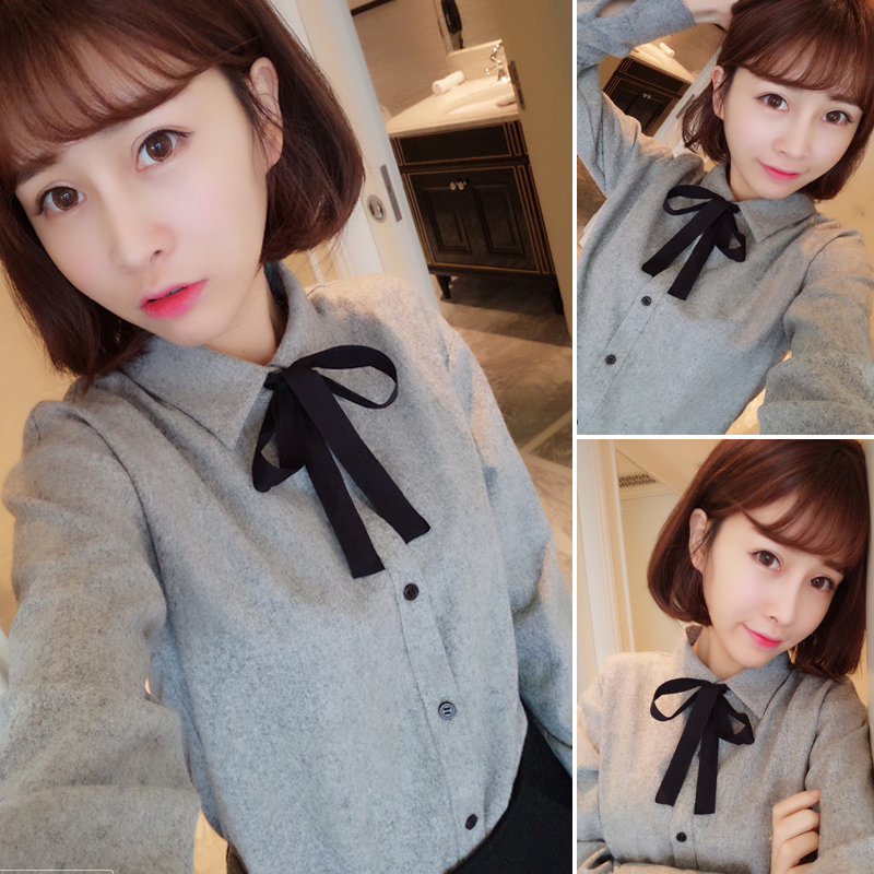 Exorcism Internal lap shirt girl student Long sleeve Autumn skirt Wide leg pants collocation Jeans rompers jacket Short skirtin the Women's clothing/Boutique , Shirt category - from Buy2taobao.com to provide professional Taobao agent buy service