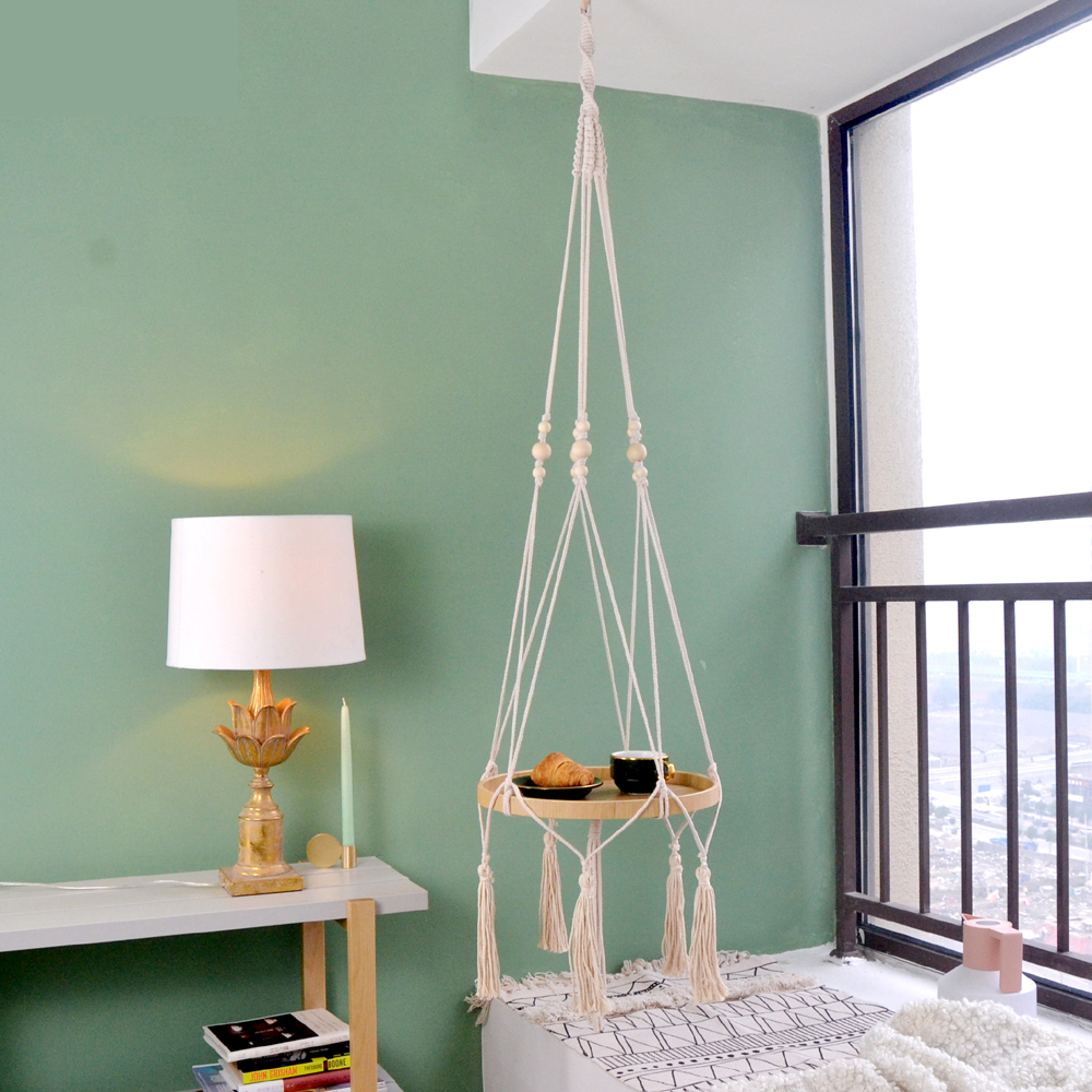 ins Cotton rope weave tassels suspension Bedside table Homestay balcony Flower trellis Shelf Hangingin the Residential furniture , Tables , Other Tables category - from Buy2taobao.com to provide professional Taobao agent buy service