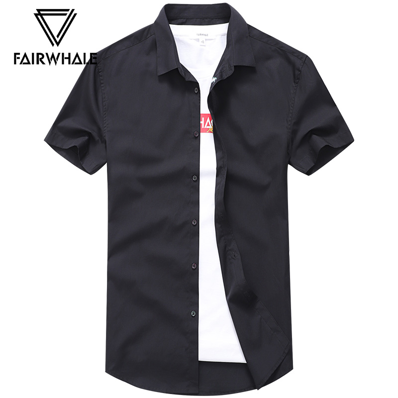 Mark Ed Faye A short sleeved shirt 2019 summer new pattern Korean Edition Self cultivation black shirt jacket Trend Base coatin the Men's clothing, Shirt category - from Buy2taobao.com to provide professional Taobao agent buy service
