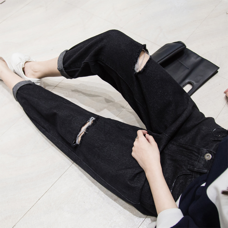 Large Women's wear Easy Show thin Ninth pants Thick legs mm hole Haren pants Fat sister Jeans 200 Jinin the Women's clothing/Boutique , Large size women category - from Buy2taobao.com to provide professional Taobao agent buy service