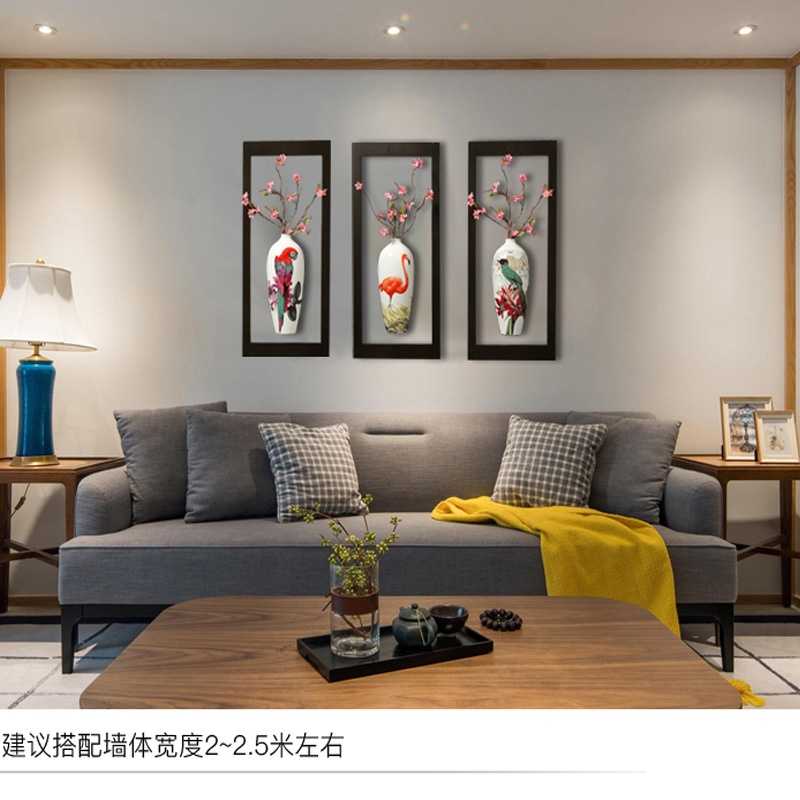 墙壁装饰挂件客厅餐厅陶瓷花瓶新中式玄关立体墙面沙发背景墙挂饰|ruв категории Домашний быт, роспись - от Buy2taobao.com для оказания профессиональной услуги покупки агента Taobao