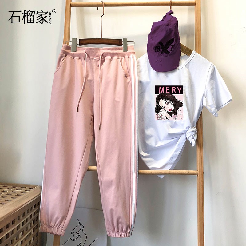 韩国代购运动套装女夏休闲夏天潮2018新款两件套宽松短袖装夏季韩|ruв категории Женская одежда, костюм/студенты школьную форму/обмундирования, досуг, спортивный костюм - от Buy2taobao.com для оказания профессиональной услуги покупки агента Taobao