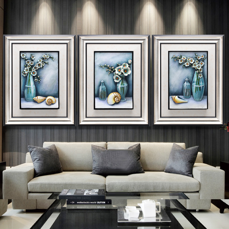 欧式壁画沙发背景墙画三联立体树脂浮雕画有框餐厅客厅装饰画挂画|ruв категории Домашний быт, декоративная живопись, современные декоративные картины - от Buy2taobao.com для оказания профессиональной услуги покупки агента Taobao