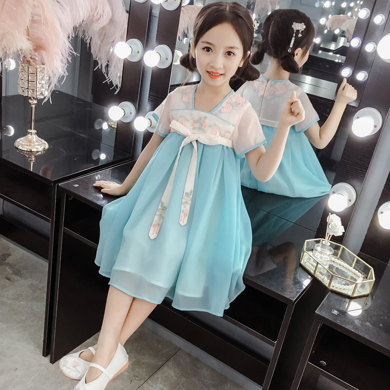 女童汉服襦裙夏装2019新款中国风儿童洋气女孩唐装连衣裙古装超仙|ruв категории Детская одежда, детей ципао/костюм/национальная одежда, костюм - от Buy2taobao.com для оказания профессиональной услуги покупки агента Taobao