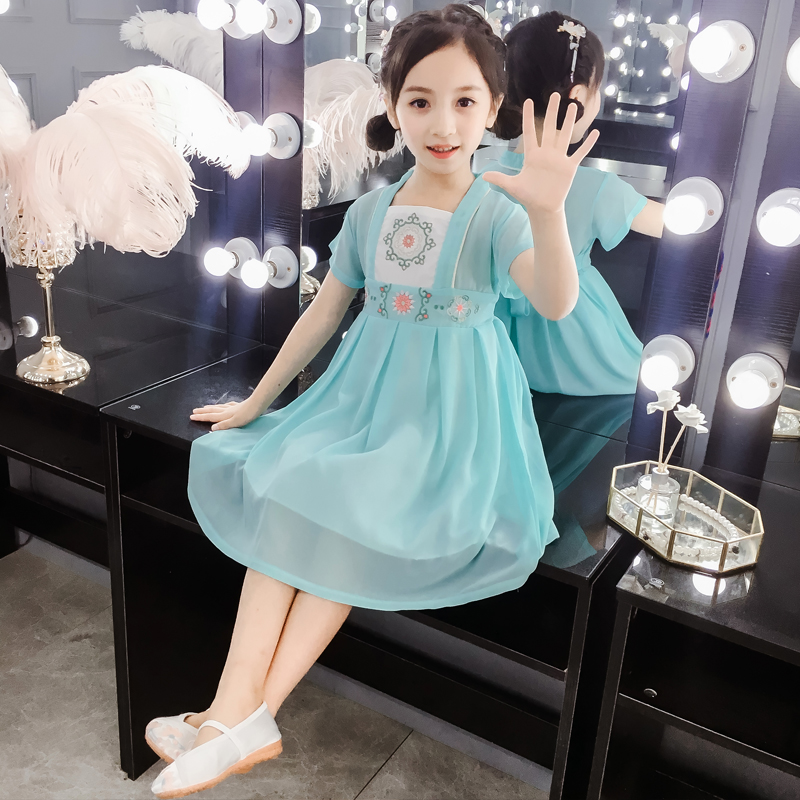 汉服女童襦裙夏装2019新款中国风儿童洋气女孩唐装连衣裙古装超仙|ruв категории Детская одежда, детей ципао/костюм/национальная одежда, костюм - от Buy2taobao.com для оказания профессиональной услуги покупки агента Taobao