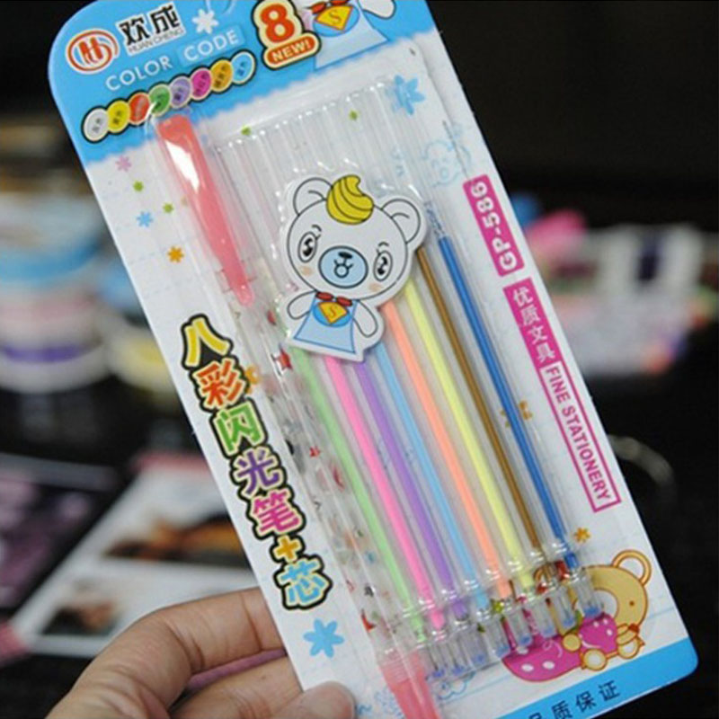 diy相册配件 8彩闪光笔 八合一 水彩笔|msdalam kategori bekalan perayaan/hadiah, Hadiah kreatif, Galeri/album - dari Buy2taobao.com untuk memberikan perkhidmatan ejen Taobao profesional membeli