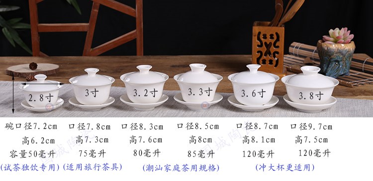 小盖碗 小号60毫升三炮台盖碗茶具零配件单盖子小号白玉瓷纯白色在类目 餐饮具, 茶具, 盖碗中 - 来自Buy2taobao.com提供专业的淘宝代购服务