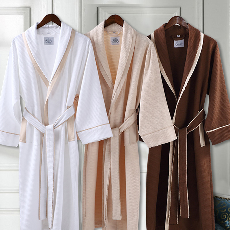 Star hotel summer Bathrobe pure cotton robe lovers men and women Long sleeve Mid length version spring and autumn water uptake bathrobe Thin sectionin the Lingerie/Men's underwear/Tracksuit , Nightwear/Bathrobes category - from Buy2taobao.com to provide professional Taobao agent buy service