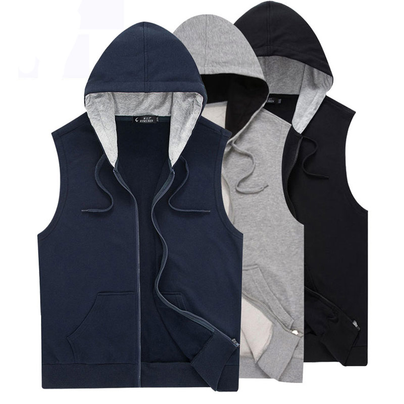 pure cotton motion Vest Hooded spring and autumn Thin section Large leisure time Easy Sleeveless waistcoat run Athletic Wear coatin the Sportswear/Casual Clothing , Sports vest , Single vest category - from Buy2taobao.com to provide professional Taobao agent buy service