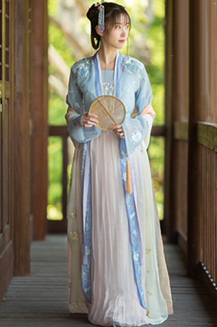 传统汉服女 日常昙花刺绣对襟上襦齐腰齐胸襦裙 清新套装月下客|ruв категории Женская одежда, костюм/национальная одежда/театр костюм, национальная одежда/этап погрузки - от Buy2taobao.com для оказания профессиональной услуги покупки агента Taobao