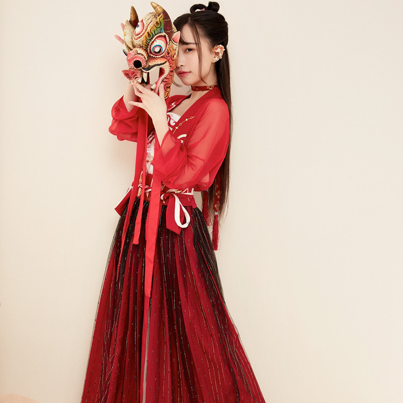 汉服女装对襟齐腰襦裙 绣花学生日常套装 彼岸花夏装汉元素古装|ruв категории Женская одежда, костюм/национальная одежда/театр костюм, национальная одежда/этап погрузки - от Buy2taobao.com для оказания профессиональной услуги покупки агента Taobao
