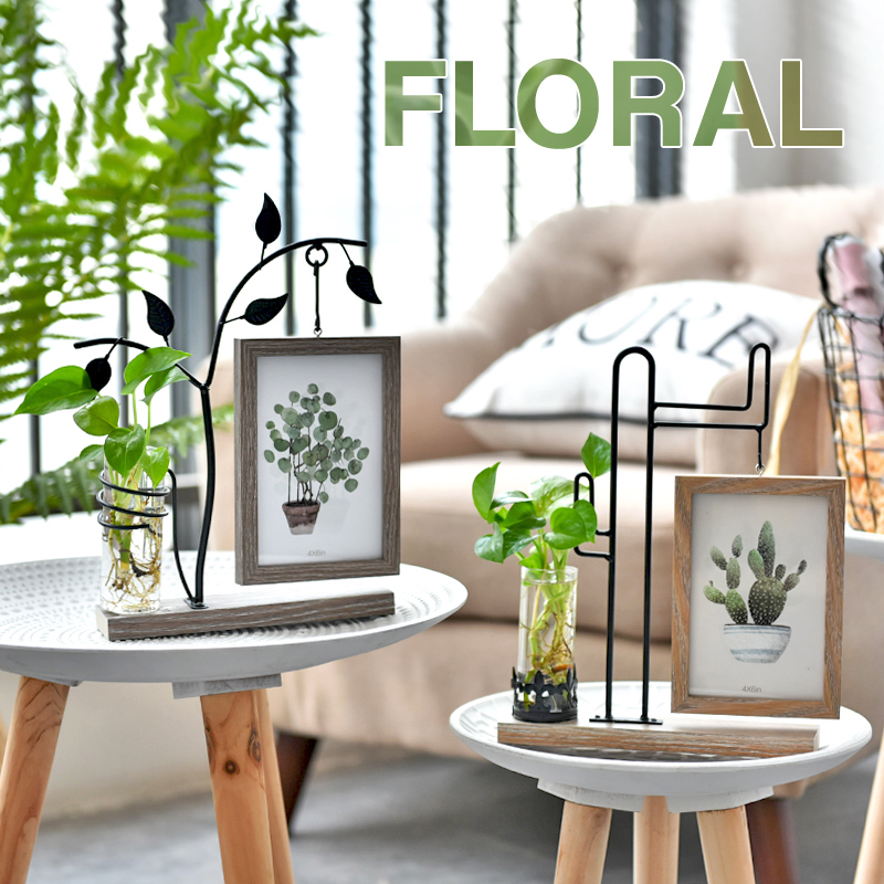 Seniortm originality Northern Europe Originality 6 Iron art woodiness Photo frame Swing sets bedroom a living room desktop Hydroponics Decorationin the Home accessories , Frame/Frames category - from Buy2taobao.com to provide professional Taobao agent buy service