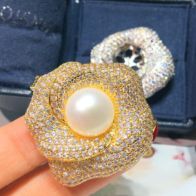 DIY配件 韩尚精工微镶花朵胸花配件女别针双用半成品空托珍珠胸针在类目 饰品/流行首饰/时尚饰品新, 胸针中 - 来自Buy2taobao.com提供专业的淘宝代购服务