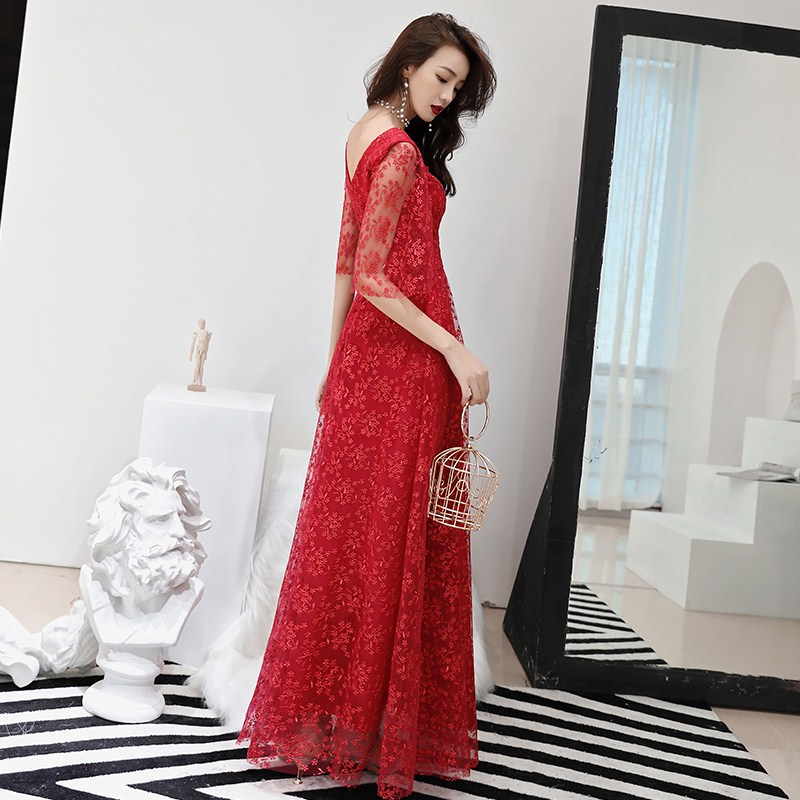 新娘敬酒服春季2018新款红色结婚长款高贵优雅秋季订婚晚礼服裙女在类目 女装/女士精品, 婚纱/旗袍/礼服, 礼服/晚装中 - 来自Buy2taobao.com提供专业的淘宝代购服务