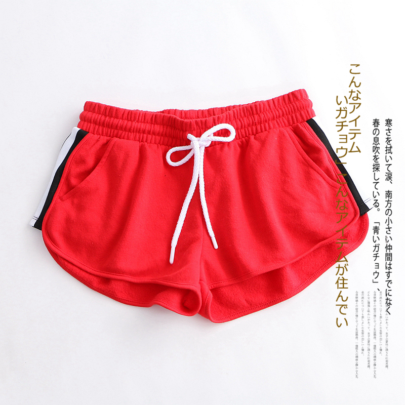 薄绒短裤 春新款女装百搭修身松紧腰系带口袋撞色织带运动裤5429在类目 女装/女士精品, 裤子, 休闲裤中 - 来自Buy2taobao.com提供专业的淘宝代购服务