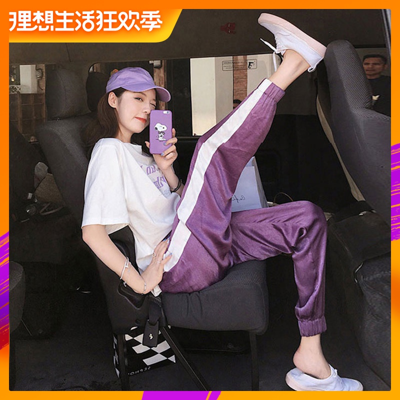 运动套装女2019新款夏季时尚韩版休闲宽松跑步服两件套短袖潮夏天在类目 女装/女士精品, 套装/学生校服/工作制服, 休闲运动套装中 - 来自Buy2taobao.com提供专业的淘宝代购服务