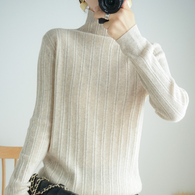 【聚】 秒杀价 售完下架  秋冬高领针织羊毛衫女半高领套头毛衣