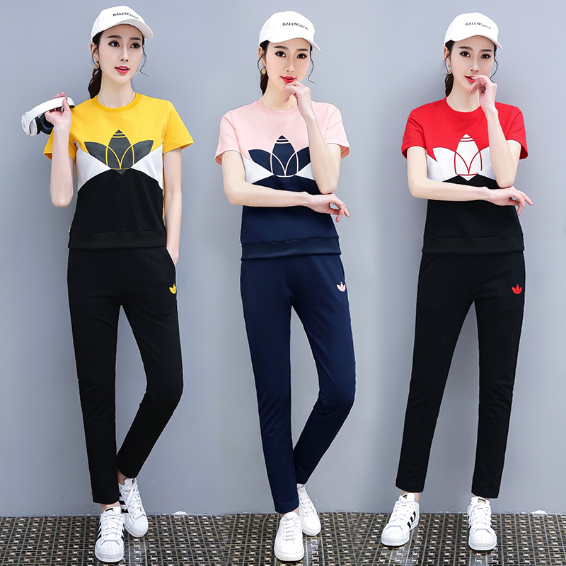 leisure time Athletic Wear suit Ladies Large pure cotton 2019 new pattern Goddess van Western style Summer wear half sleeve Two piece setin the Women's clothing/Boutique , Set/Student uniforms/Work uniforms , Leisure sports suit  category - from Buy2taobao.com to provide professional Taobao agent buy service
