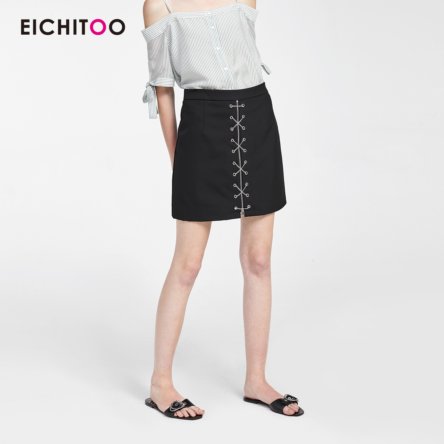 2019爱居兔夏季女装经典黑色短单裙|msdalam kategori Butik wanita / wanita, skirt - dari Buy2taobao.com untuk memberikan perkhidmatan ejen Taobao profesional membeli