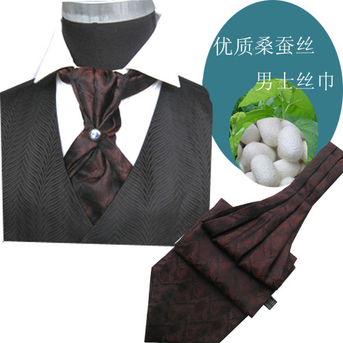 新款促销男士大领巾纯真桑蚕丝领巾色织真丝咖啡色褶皱礼服领带|ruв категории Аксессуары, шарф/шарф/шаль - от Buy2taobao.com для оказания профессиональной услуги покупки агента Taobao