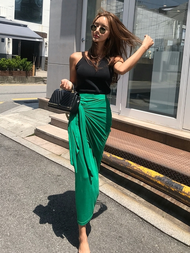 鬼鬼家 韩国女装春夏新款 淑女褶皱系带设计长款半身裙女在类目 女装/女士精品, 半身裙中 - 来自Buy2taobao.com提供专业的淘宝代购服务